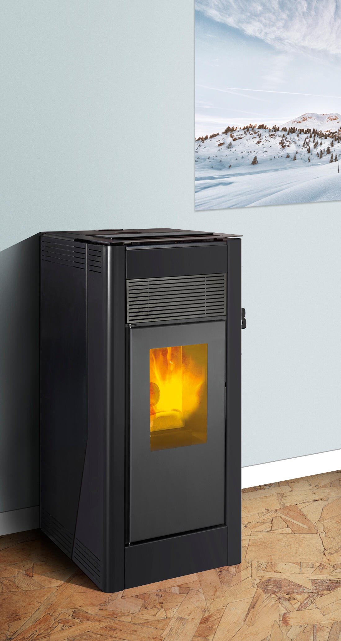 Salamandra a Pellets Hidro TJ Velika 20 kW (27 kW) – Preto